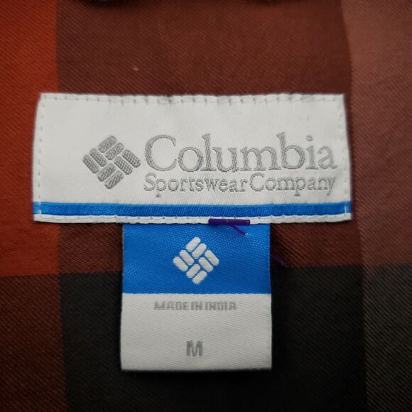 Columbia Mens Shirt Medium Out and Back II Orange Plaid Button Down Long Sleeve - Picture 9 of 11